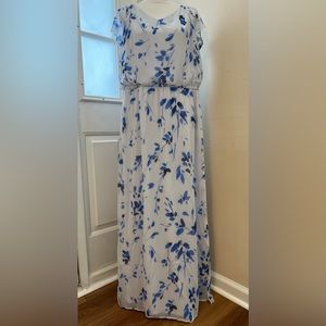 Light blue Nine West dress with floral pattern. Size 14